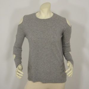 7 SEASONS GRAY CASHMERE CUTOUT SLEEVES SWEATER S